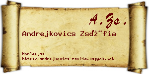 Andrejkovics Zsófia névjegykártya