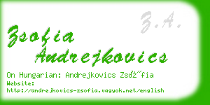 zsofia andrejkovics business card